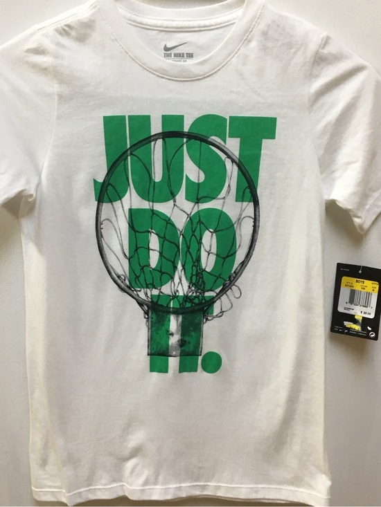 Nike Other - Nike White Tee with Gray Nike Swoosh and Label Print
